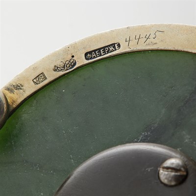 Lot 167 - Fabergé Silver-Mounted Nephrite Bell Push...