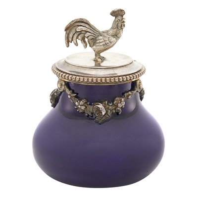 Lot 168 - Fabergé Silver-Mounted Ceramic Gum Pot Antti...