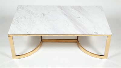 Lot 413 - Gilt-Metal Marble Top Low Table by Bernhardt...