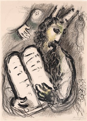 Lot 25 - Marc Chagall MOISE ET LES TABLES DE LA LOI (M....