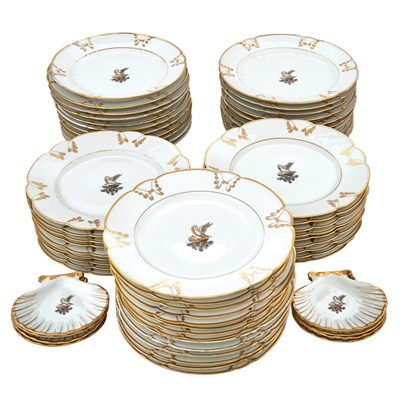 Lot 366 - Assembled French Gilt Decorated and Crested...