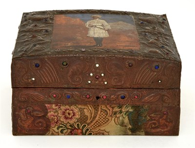 Lot 199 - Russian Arts and Crafts Metal-Clad Wood Casket...