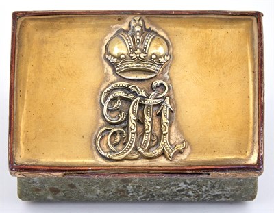 Lot 328 - Continental Brass-Mounted Hardstone Box...