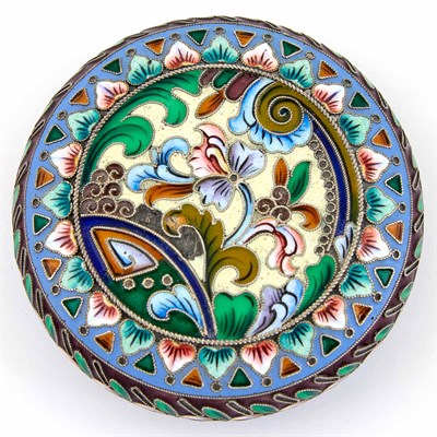 Lot 222 - Russian Silver-Gilt and Cloisonné Enamel Pill...