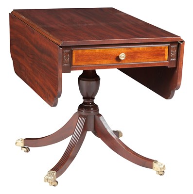Lot 410 - Regency Style Mahogany Drop-Leaf Table Height...