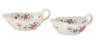 Lot 297 - Pair of Chinese Famille Rose Gravy Boats 19th...