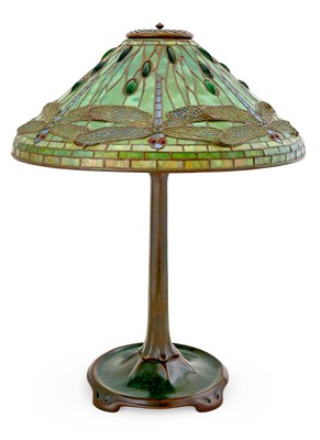 Lot 247 - Tiffany Studios Bronze and Leaded Glass...