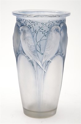 Lot 225 - R. Lalique Blue Patinated Molded Glass Ceylan...
