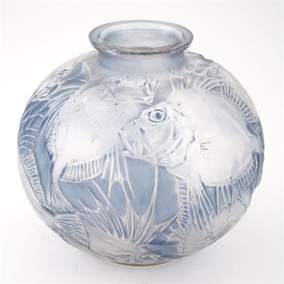 Lot 221 - R. Lalique Blue Patinated Molded Glass...