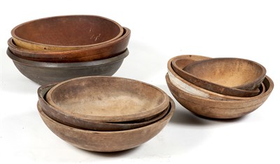 Lot 236 - Group of Ten Turned Wood Bowls Height of...
