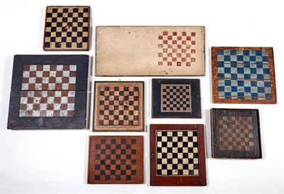 Lot 193 - Group of Nine Painted Wood Game Boards...