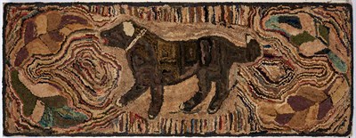 Lot 167 - Hooked Rug Depicting a dog surrounded by...