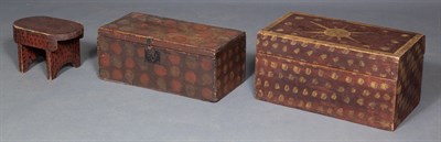 Lot 209 - Grain Painted and Decorated Pine Trunk 19th...