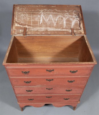 Lot 222 - Queen Anne Red Stained Blanket Chest Mid-18th...