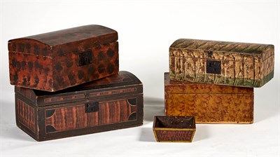 Lot 187 - Group of Four Painted Wood Boxes Comprising...