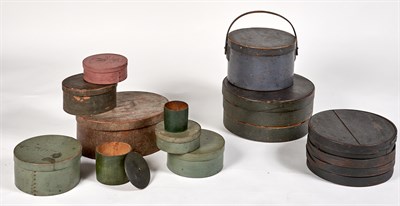 Lot 196 - Group of Nine Bentwood Boxes Comprising three...