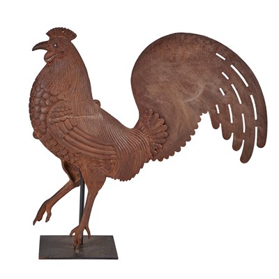 Lot 239 - Cast and Sheet Iron Rooster Weathervane...