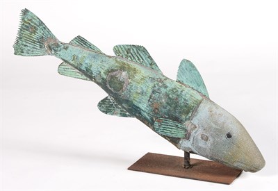 Lot 208 - Patinated Copper and Zinc Full-Body Fish...