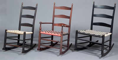 Lot 214 - Group of Six Shaker Slat Back Rocking Chairs...