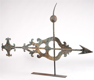 Lot 257 - Sheet Copper Large Banner Weathervane With...