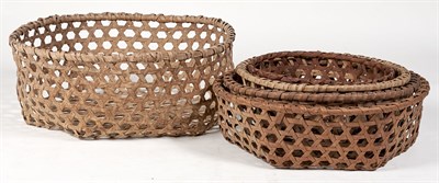 Lot 238 - Group of Five Woven Splint Cheese Baskets...