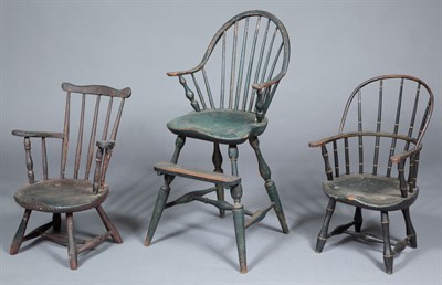 Lot 219 - Child's Continuous Arm Painted Windsor...