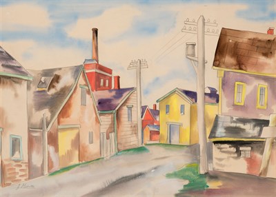 Lot 104 - Jan Matulka American, 1890-1972 Village Street...