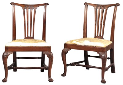Lot 236 - Pair of Irish George II Mahogany Side Chairs...