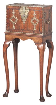 Lot 227 - Continental Brass-Mounted Kingwood Strongbox...