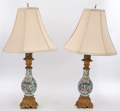 Lot 343 - Pair of Gilt-Bronze Mounted Chinese Famille...