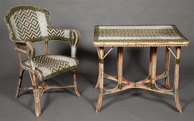 Lot 381 - Suite of Painted Rattan Furniture Comprising a...