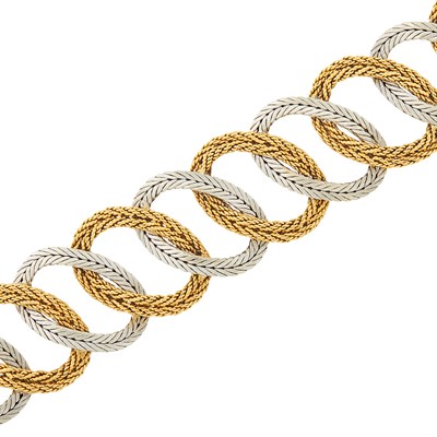 Lot 394 - Two-Color Gold Link Bracelet, Buccellati