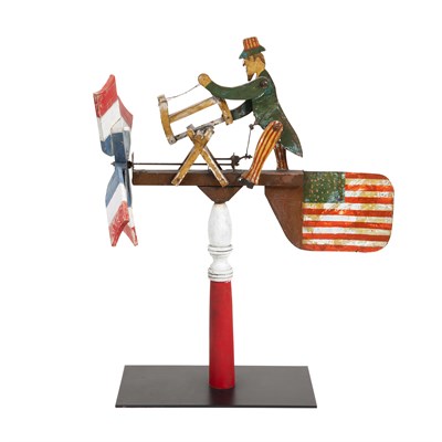Lot 241 - American Paint Decorated Wood and Metal Uncle...