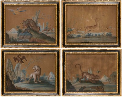 Lot 294 - Set of Four Continental Embossed Paper...