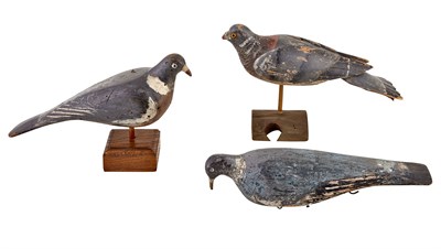 Lot 180 - Three Carved and Painted Wood Pigeon Decoys...