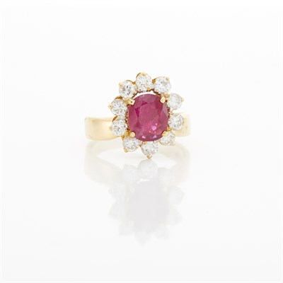 Lot 1301 - Gold, Ruby and Diamond Ring