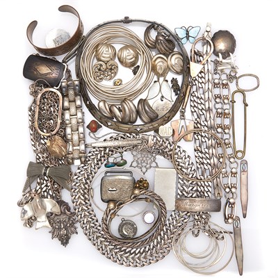 Lot 1807 - Group of Silver and Metal Jewelry