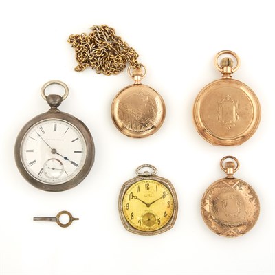 Lot 1753 - Group of Gold, Gold-Filled and Metal Pocket Watches