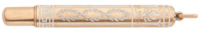 Lot 160 - Fabergé Gold and Champlevé Enamel Pencil...