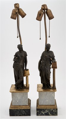 Lot 370 - Pair of Neoclassical Style Gilt and Patinated...