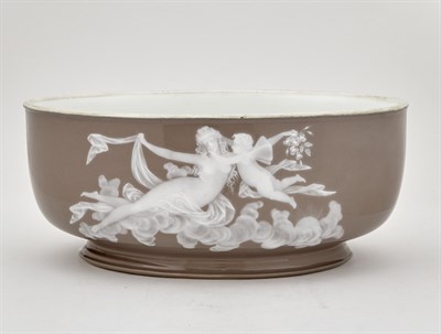 Lot 446 - French Pâte-Sur-Pâte Gray Ground Porcelain...