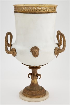 Lot 391 - Empire Style Gilt-Metal Mounted Opaque White...