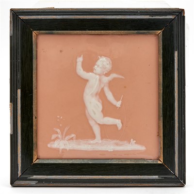 Lot 447 - English Pâte-Sur-Pâte Pink Tinted Porcelain...