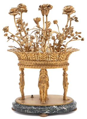 Lot 382 - Empire Style Gilt-Metal and Green Marble...