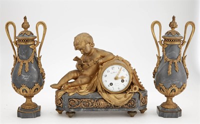 Lot 133 - Louis XVI Style Gilt-Bronze and Gray Marble...