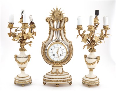 Lot 153 - Louis XVI Style Gilt-Metal and White Marble...