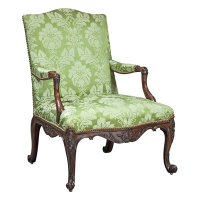 Lot 285 - George II Style Mahogany Library Armchair The...