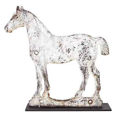 Lot 333 - Painted Cast Iron Mill Weight Of horse form....