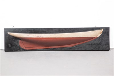 Lot 379 - Carved and Painted Wood Half-Hull Model Height...