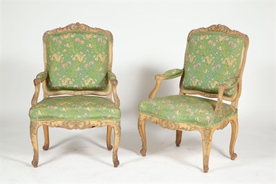 Lot 137 - Louis XV Painted Armchair with a Later Copy...